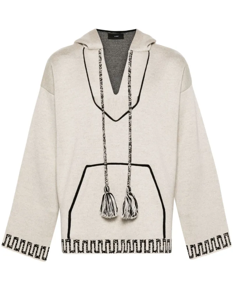 Alanui Gestrickter Hoodie mit Jacquardmuster - Nude Nude