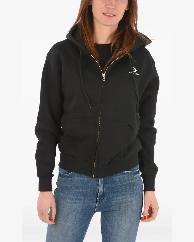 Converse Kapuzenjacke mit Logo-Stickerei - Schwarz Schwarz