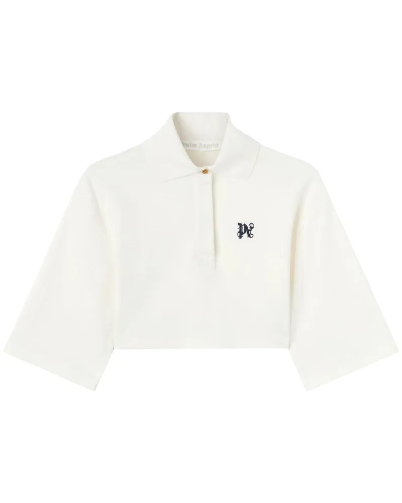 Palm Angels Cropped-Oberteil mit PA Monogramm - Weiß Weiß