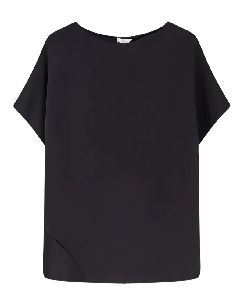 Vince satin-finish short-sleeve top - Schwarz Schwarz