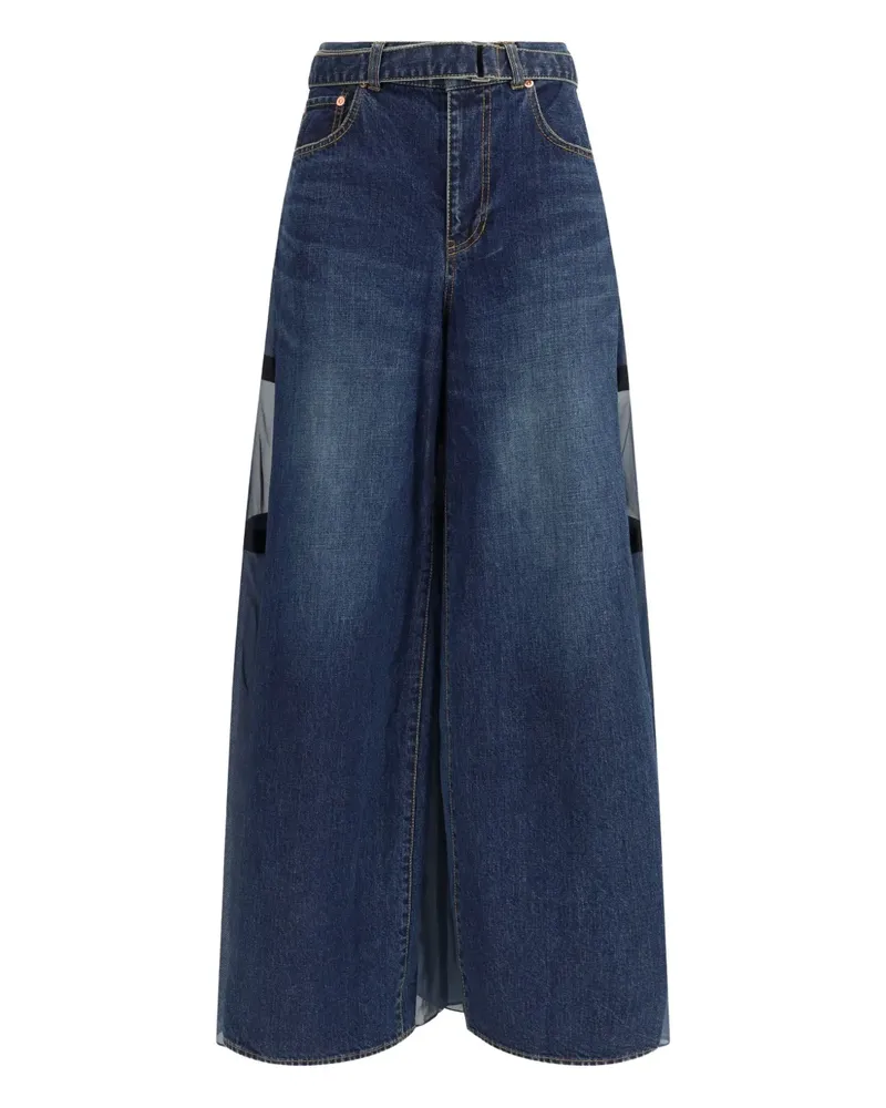 Sacai Denim mit Einsätzen - Blau Blau