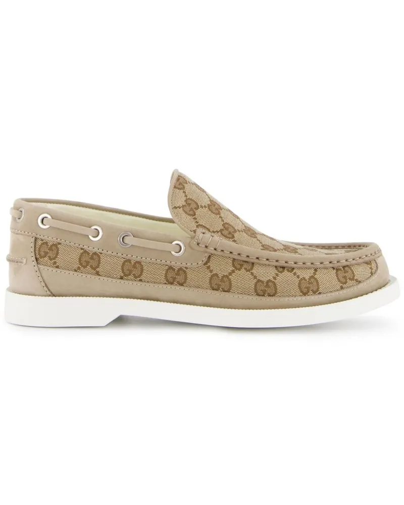 Gucci Loafer mit GG Canvas Nude