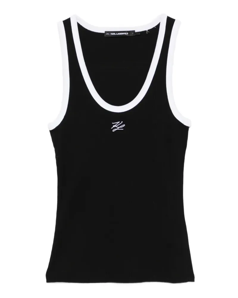 Karl Lagerfeld Autograph Logo tank top - Schwarz Schwarz