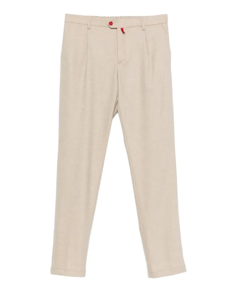 Kiton Straight-Leg-Hose mit Falten - Nude Nude
