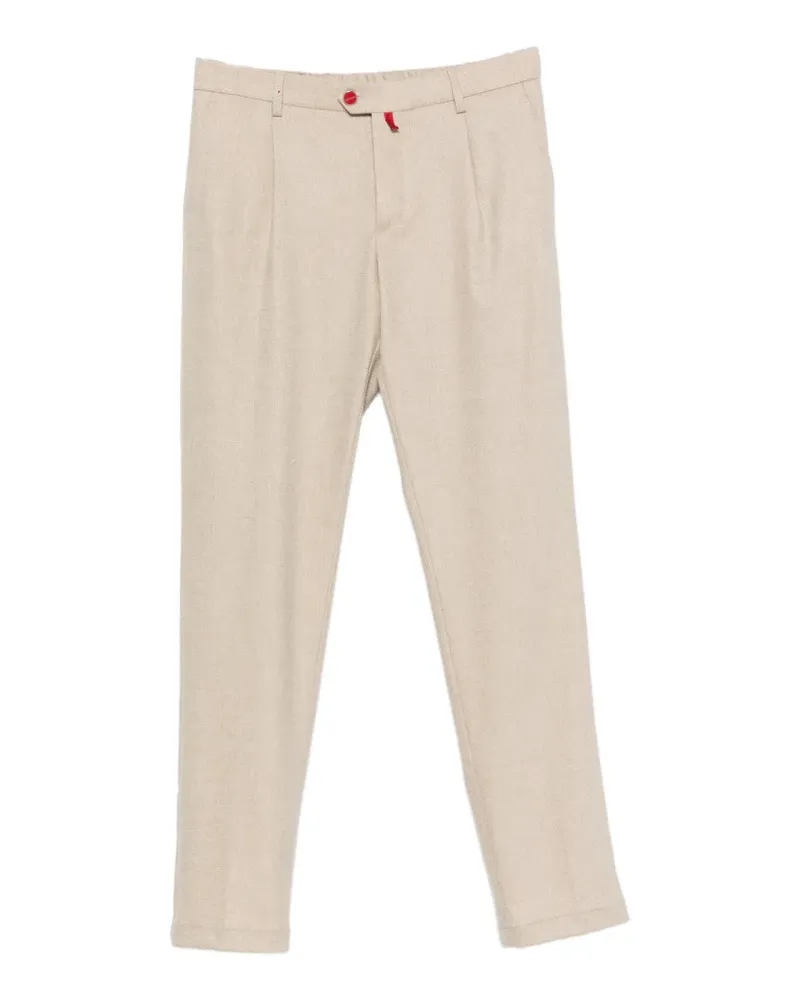 Kiton pleated straight-leg trousers - Nude Nude