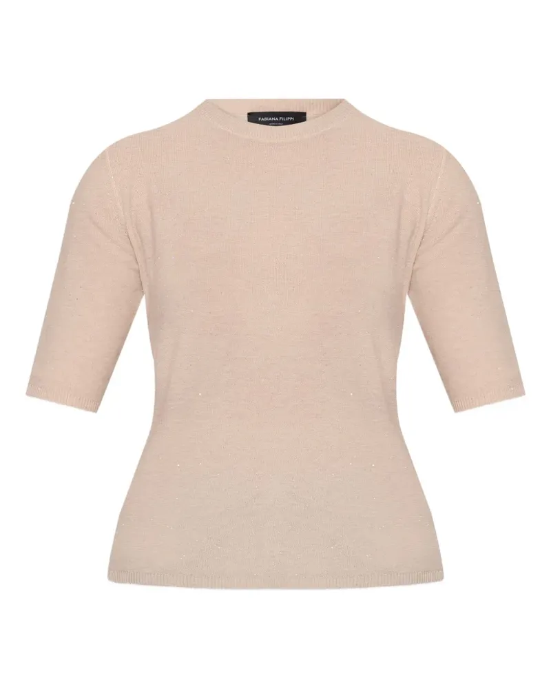 Fabiana Filippi Verziertes T-Shirt - Nude Nude