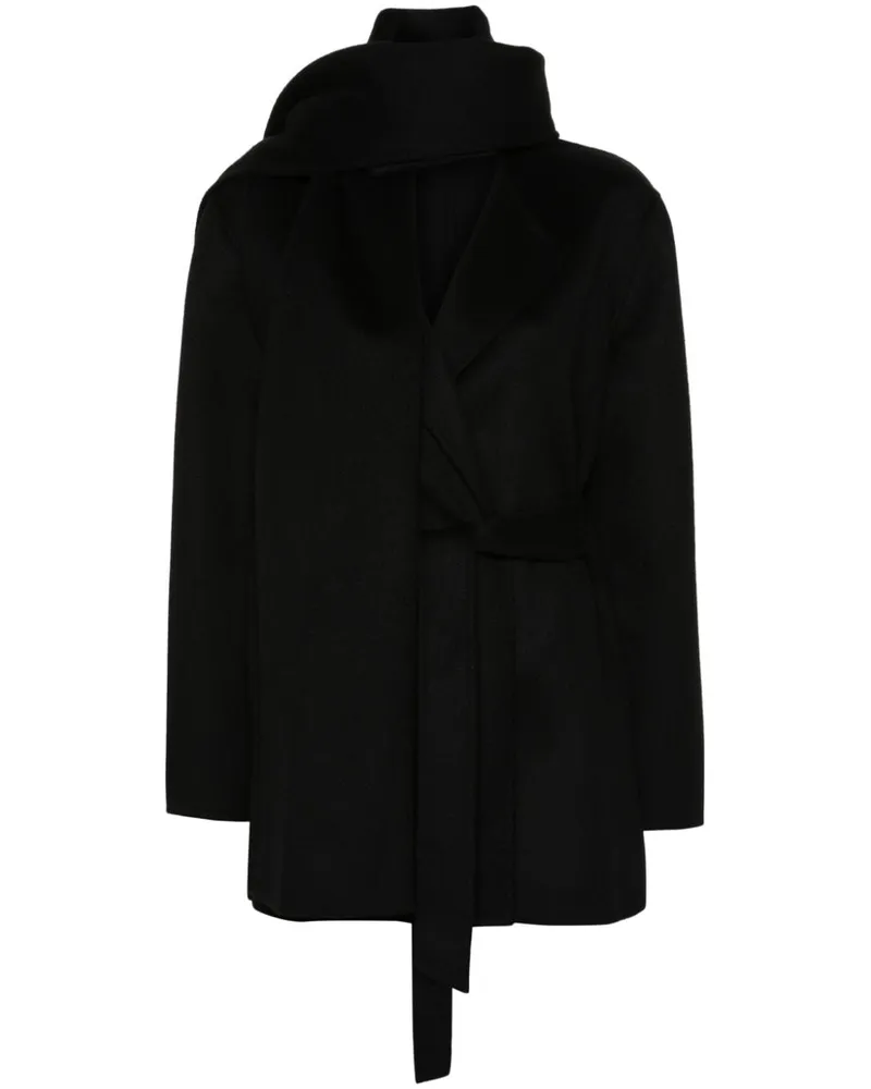 P.A.R.O.S.H. Leak Mantel mit Schaldetail - Schwarz Schwarz