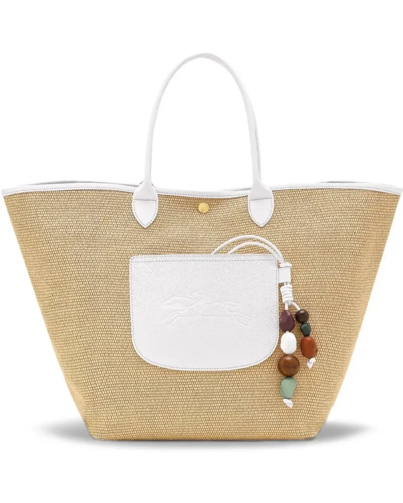 Longchamp Mittelgroße Le Pliage Handtasche - Weiß Weiß