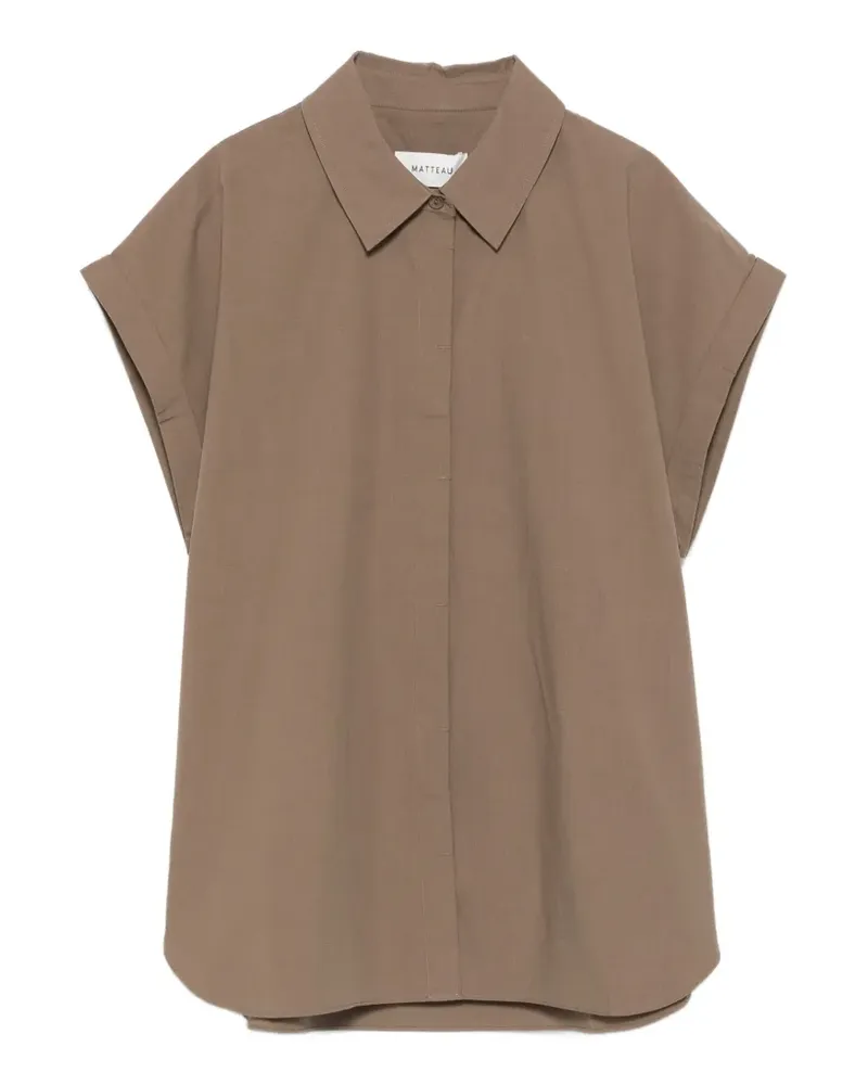 Matteau cap-sleeve concealed-button shirt - Braun Braun