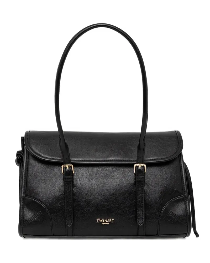 Twin-Set Schultertasche mit Schnallenriemen - Schwarz Schwarz