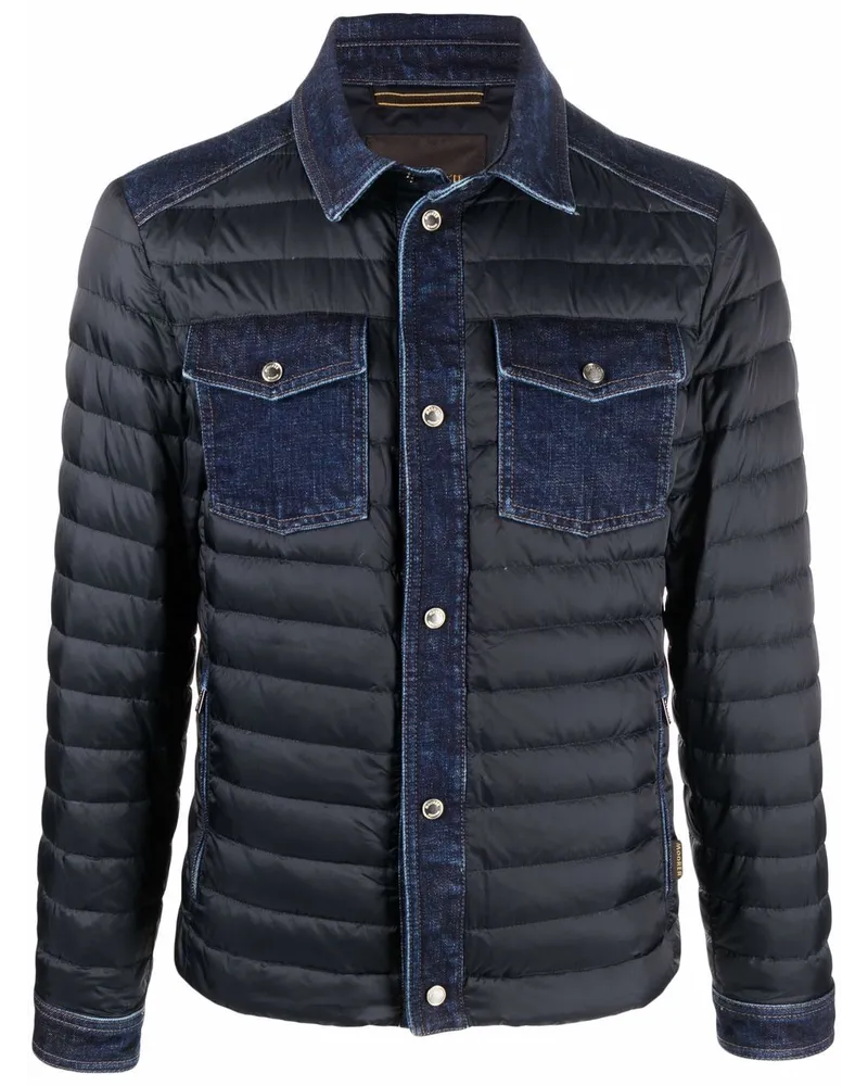MOORER Gefütterte Jacke mit Jeansdetail - Blau Blau