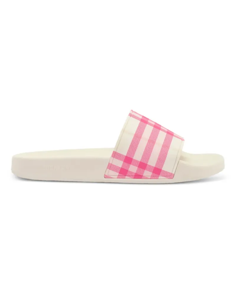 Burberry check slides - Nude Nude