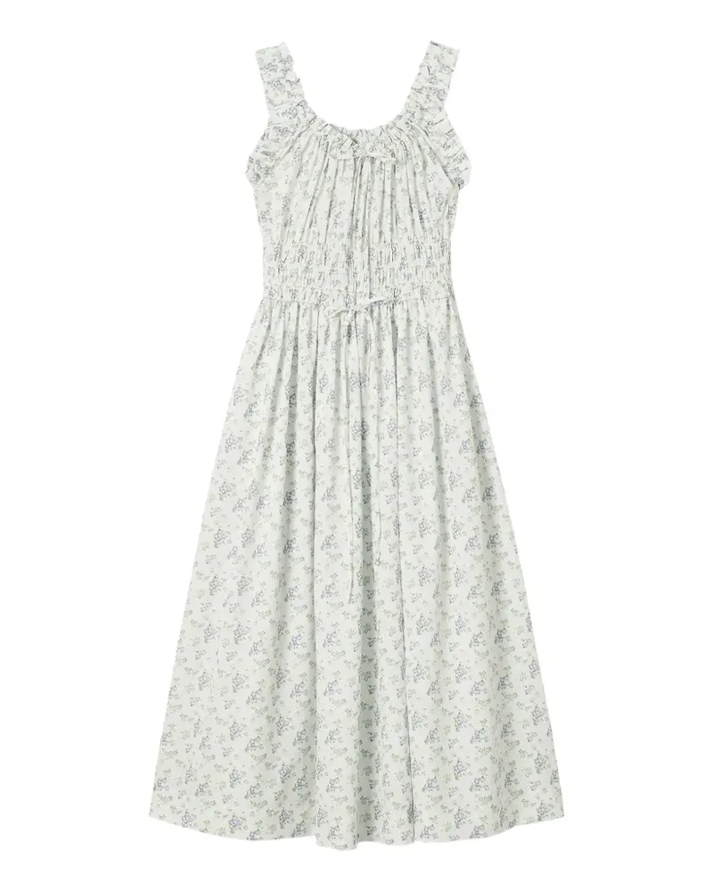 b+ab Gerüschtes Kleid mit Blumenprint - Weiß Weiß