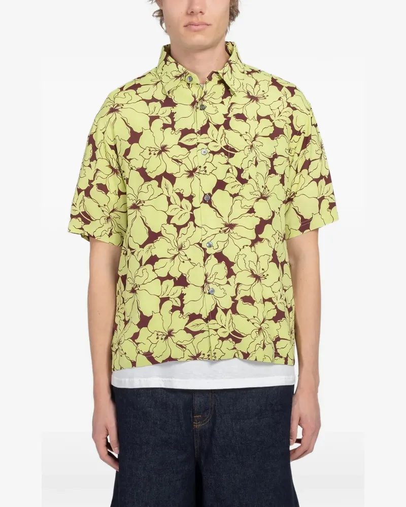 Stüssy floral-detail buttoned shirt - Grün Grün