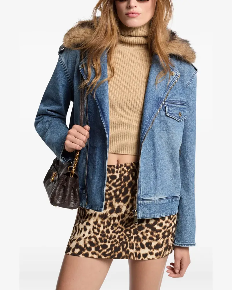 Michael Kors Jeansjacke mit Faux Fur-Besatz - Blau Blau