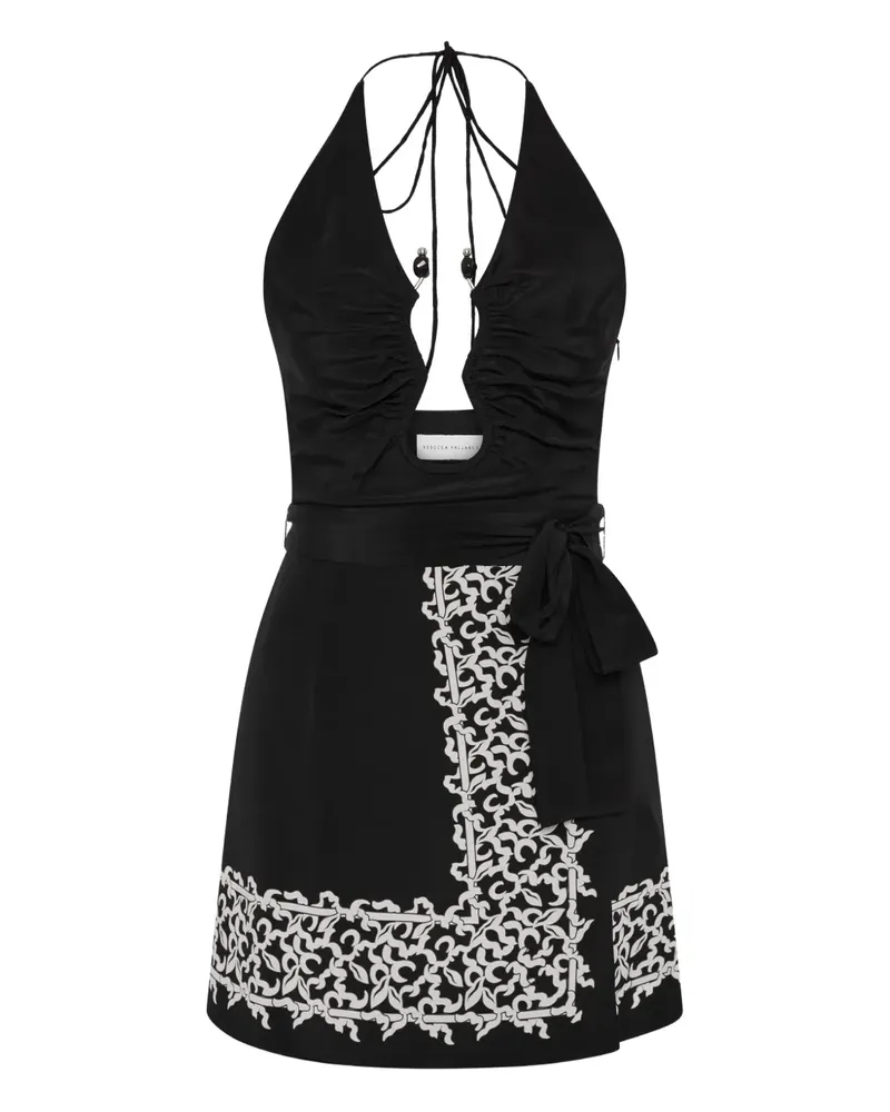 Rebecca Vallance Gerafftes Sundia Minikleid mit Gürtel - Schwarz Schwarz