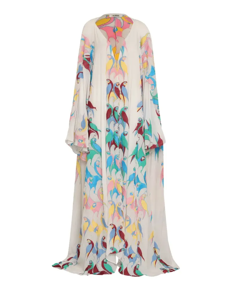 Amir Slama parrot-print maxi dress - Weiß Weiß