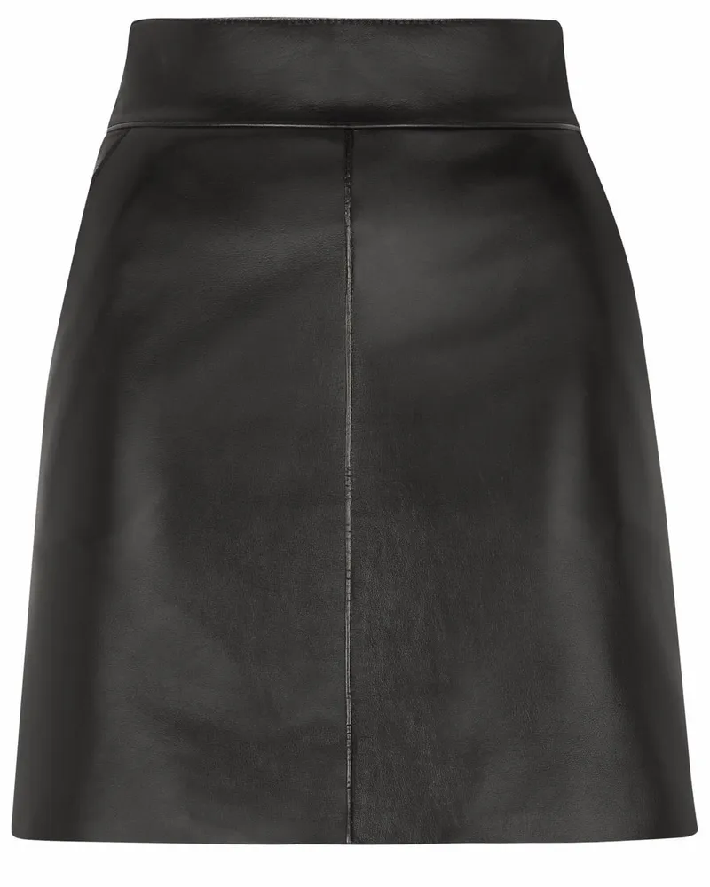 Dolce & Gabbana A-Linien-Minirock aus Leder - Schwarz Schwarz