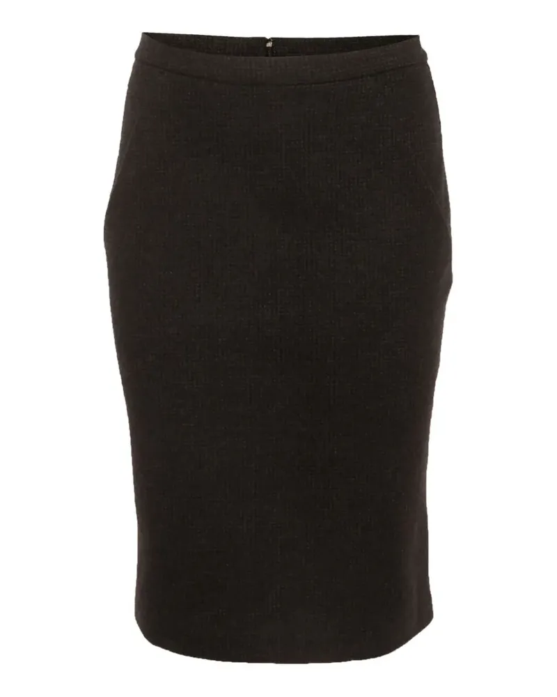 Max Mara Knielanger Bleistiftrock - Schwarz Schwarz