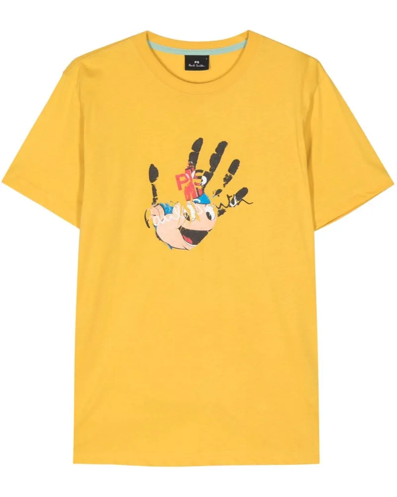 Paul Smith T-Shirt mit Hand-Print Gelb