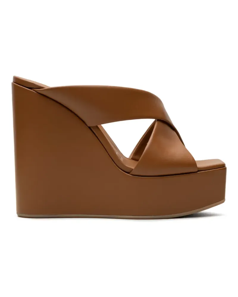 Vicini crossover-strap platform mules - Braun Braun