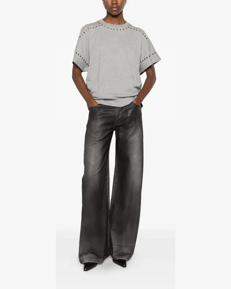 Circus Hotel Jeans mit weitem Bein - Schwarz Schwarz