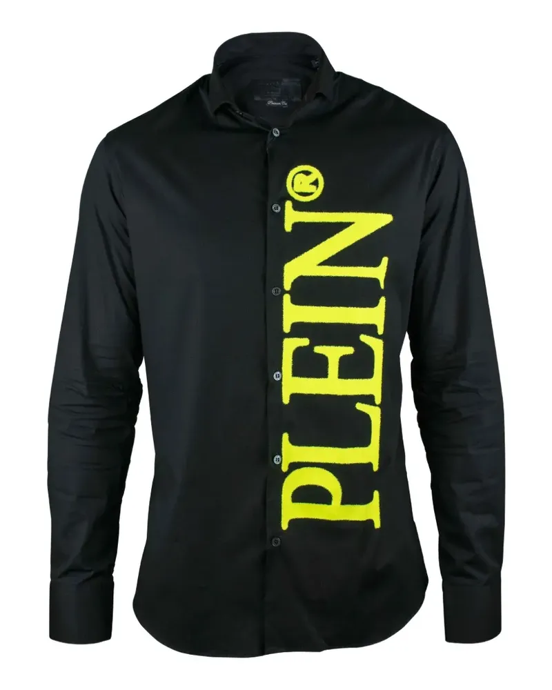Philipp Plein Hemd mit Logo-Print - Schwarz Schwarz
