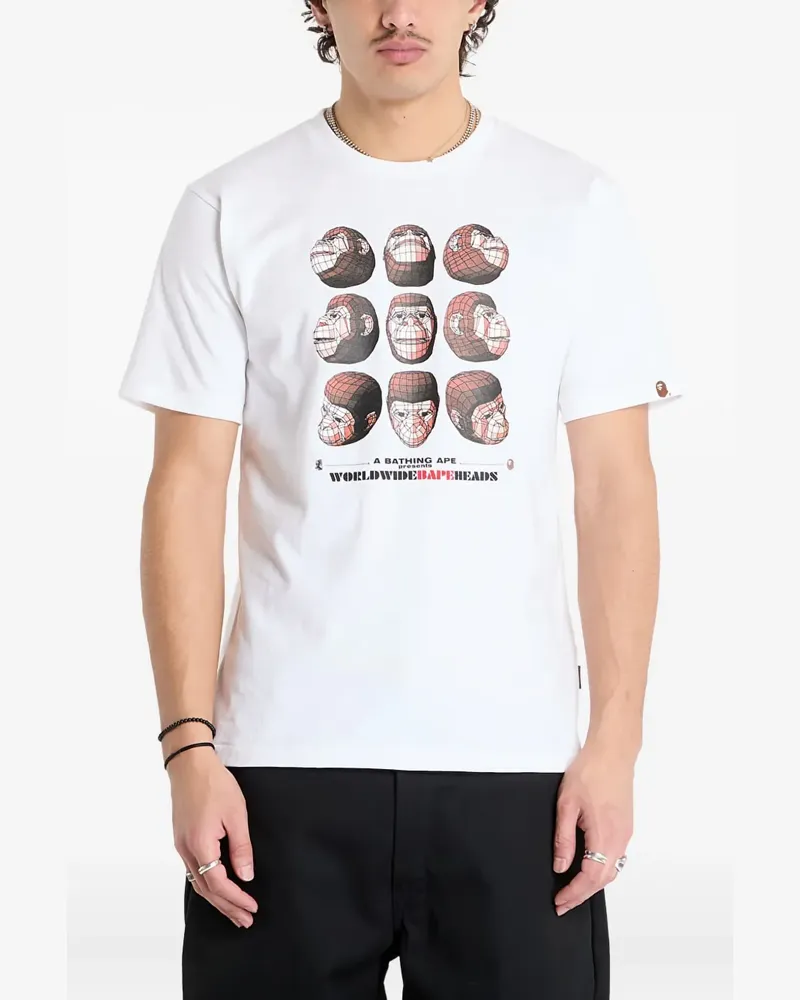 BAPE Polygon Ape Head T-Shirt - Weiß Weiß