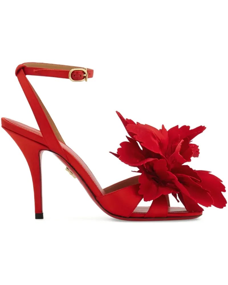 Ferragamo Sandalen mit hohem Absatz und Blumenverzierung 90mm - Rot Rot