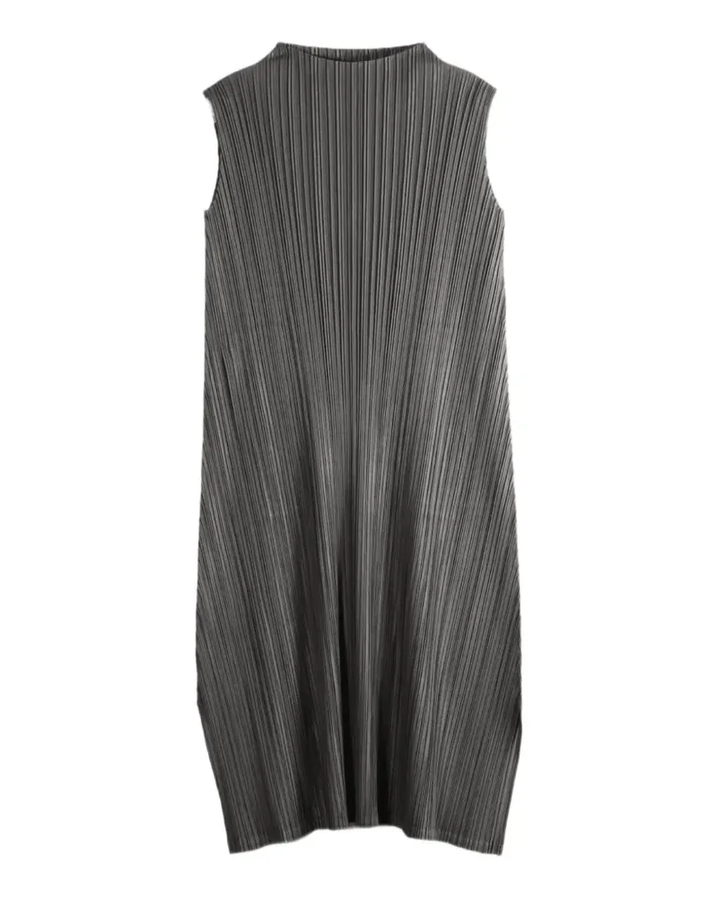 Issey Miyake Ärmelloses Mellow Midikleid mit Falten - Grau Grau