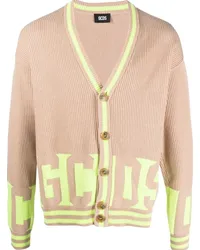 GCDS Gerippter Cardigan mit Logo Nude