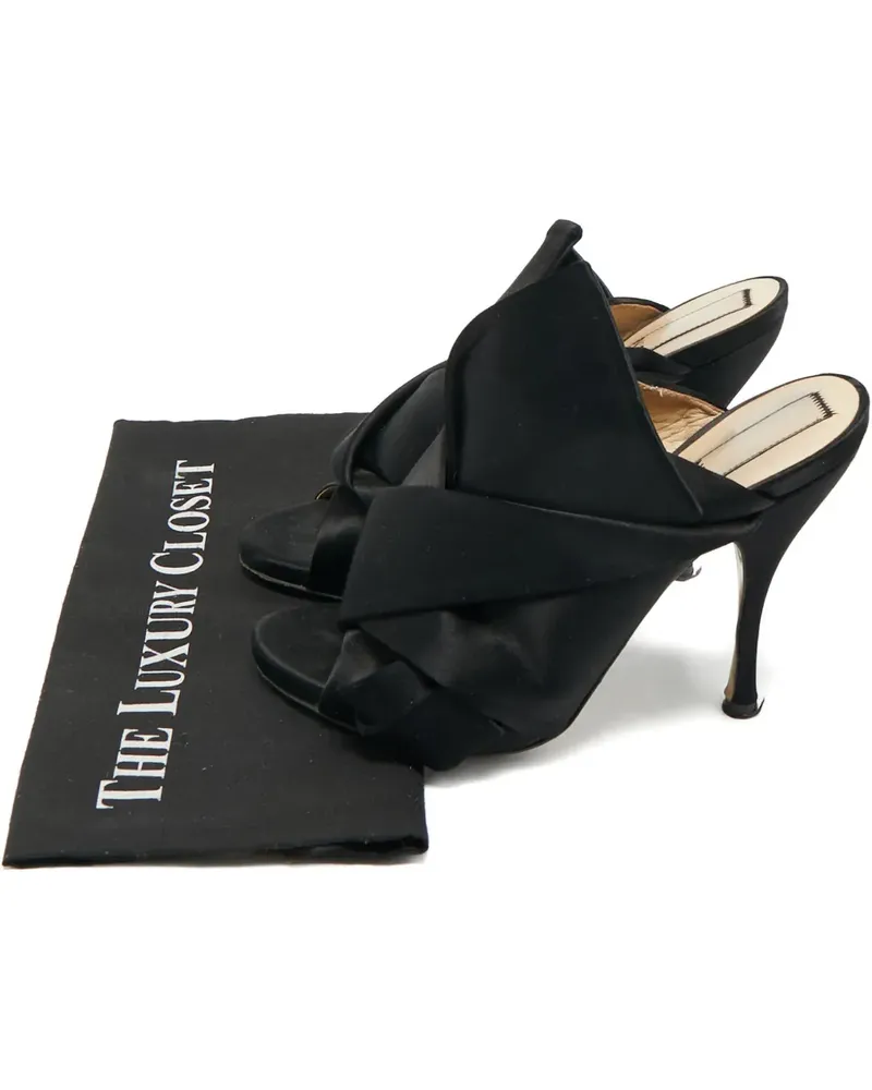 N° 21 knot satin sandals - Schwarz Schwarz