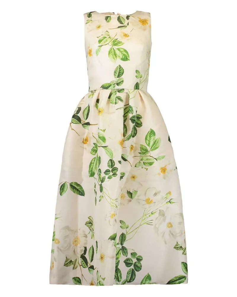 Monique Lhuillier floral-print maxi dress - Nude Nude