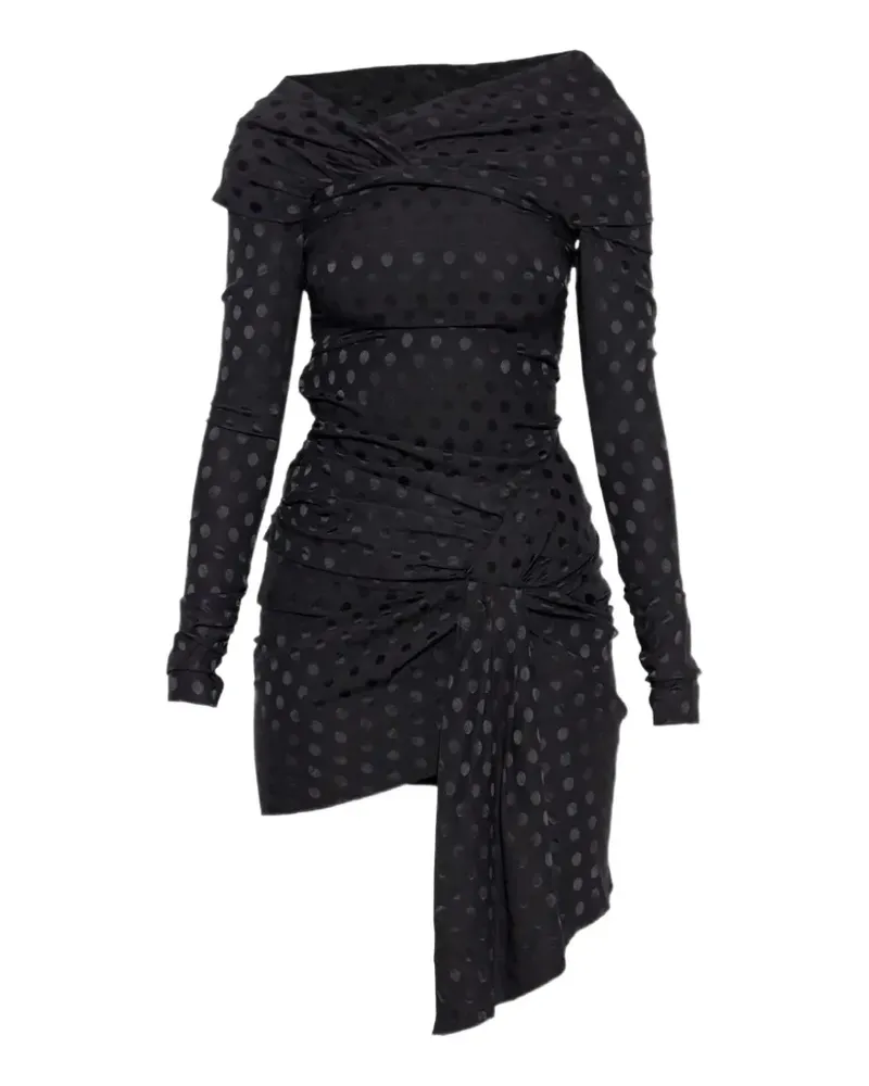Isabel Marant draped polka-dot mini dress - Schwarz Schwarz