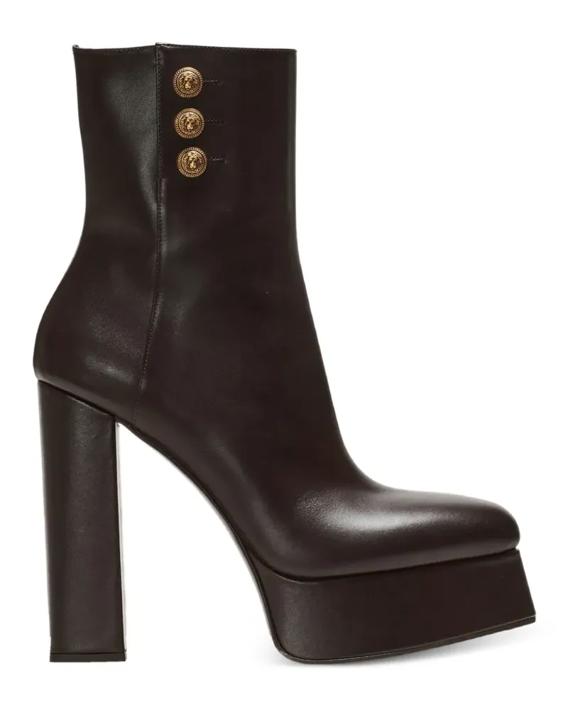 Balmain Brune Stiefeletten aus Kalbsleder - Braun Braun