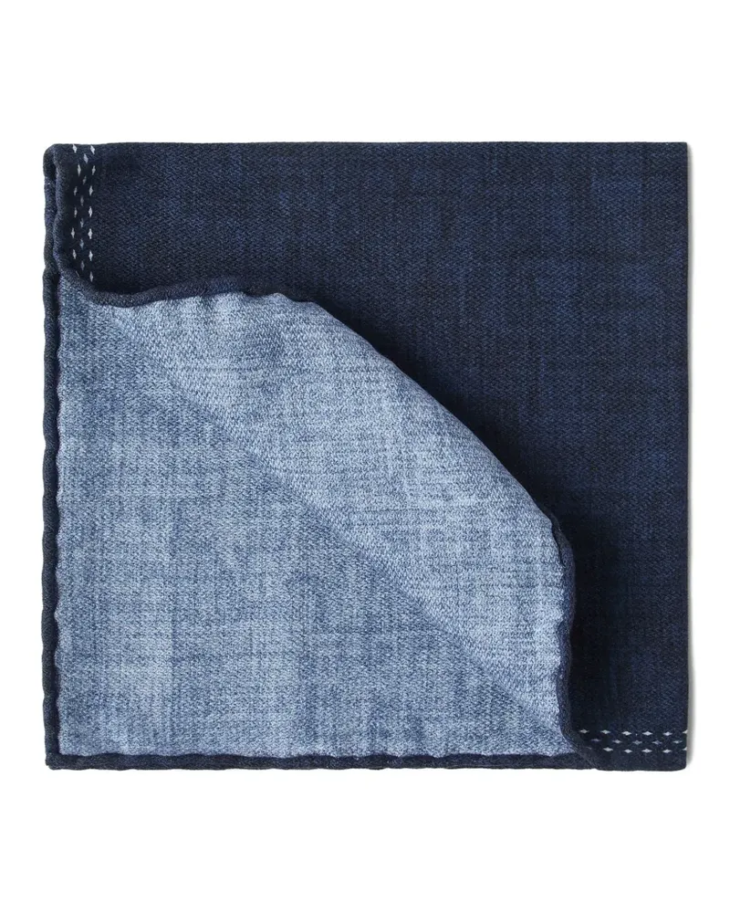 Brunello Cucinelli Zweifarbiges Einstecktuch - Blau Blau