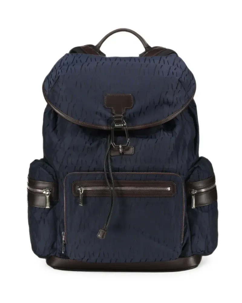 MOORER Rucksack mit Logo-Muster - Blau Blau