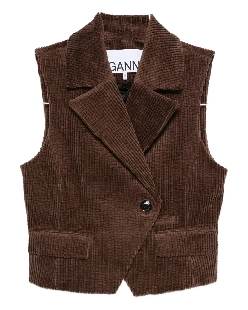 Ganni corduroy buttoned waistcoat - Braun Braun