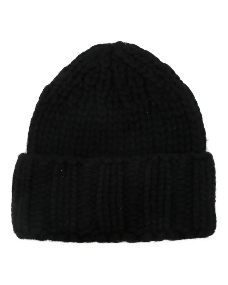 Liska Grob gestrickte Beanie - Schwarz Schwarz