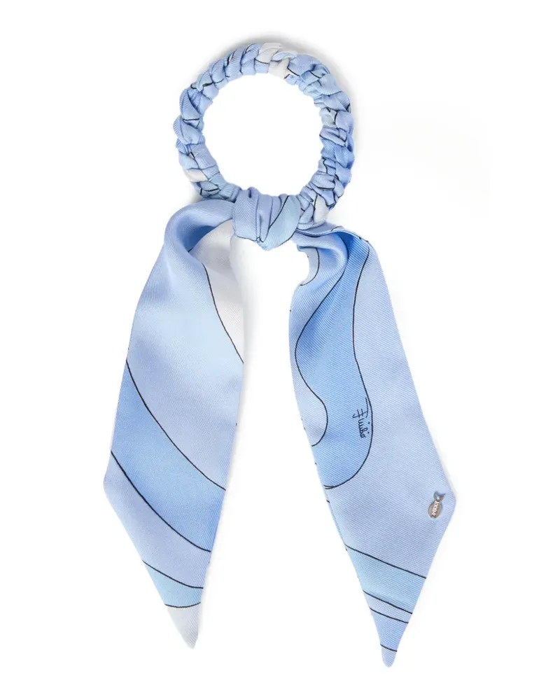 Emilio Pucci silk hair tie with foulard-detail - Blau Blau