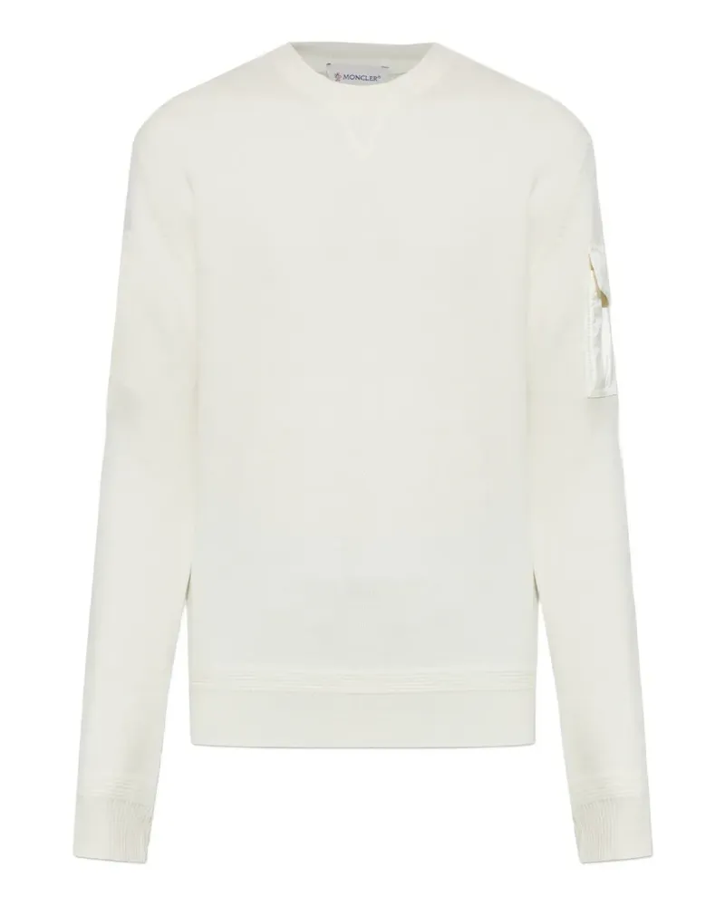 Moncler sleeve-pocket logo-patch sweater - Nude Nude