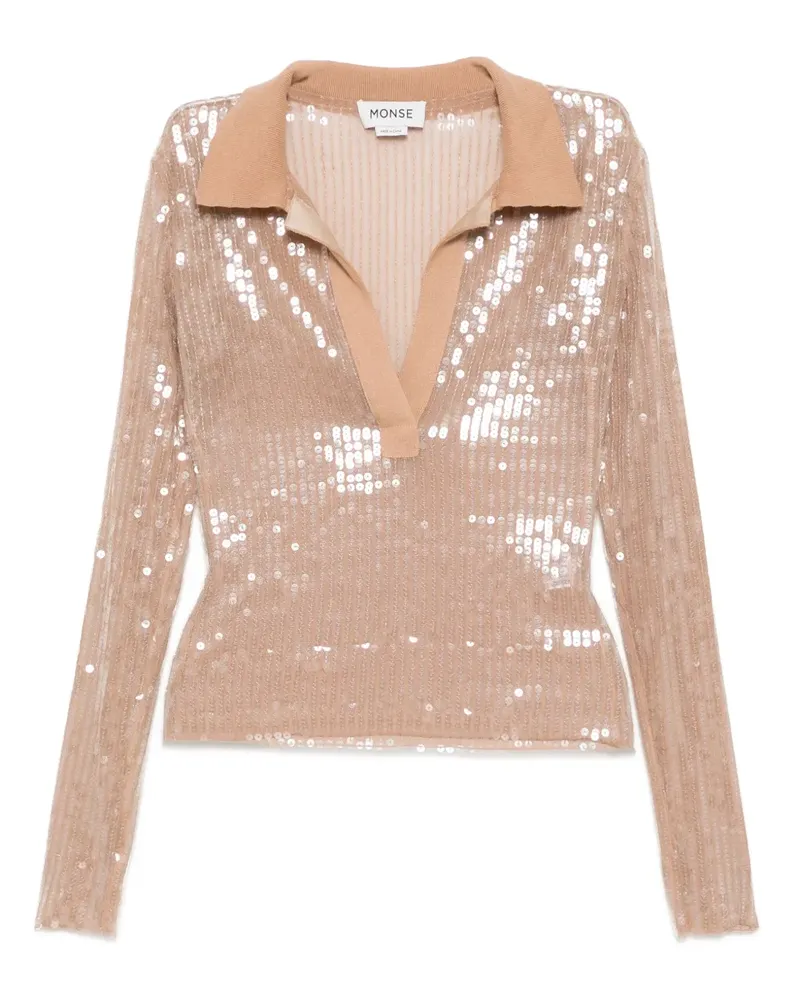 Monse Mesh-Top mit Pailletten - Nude Nude