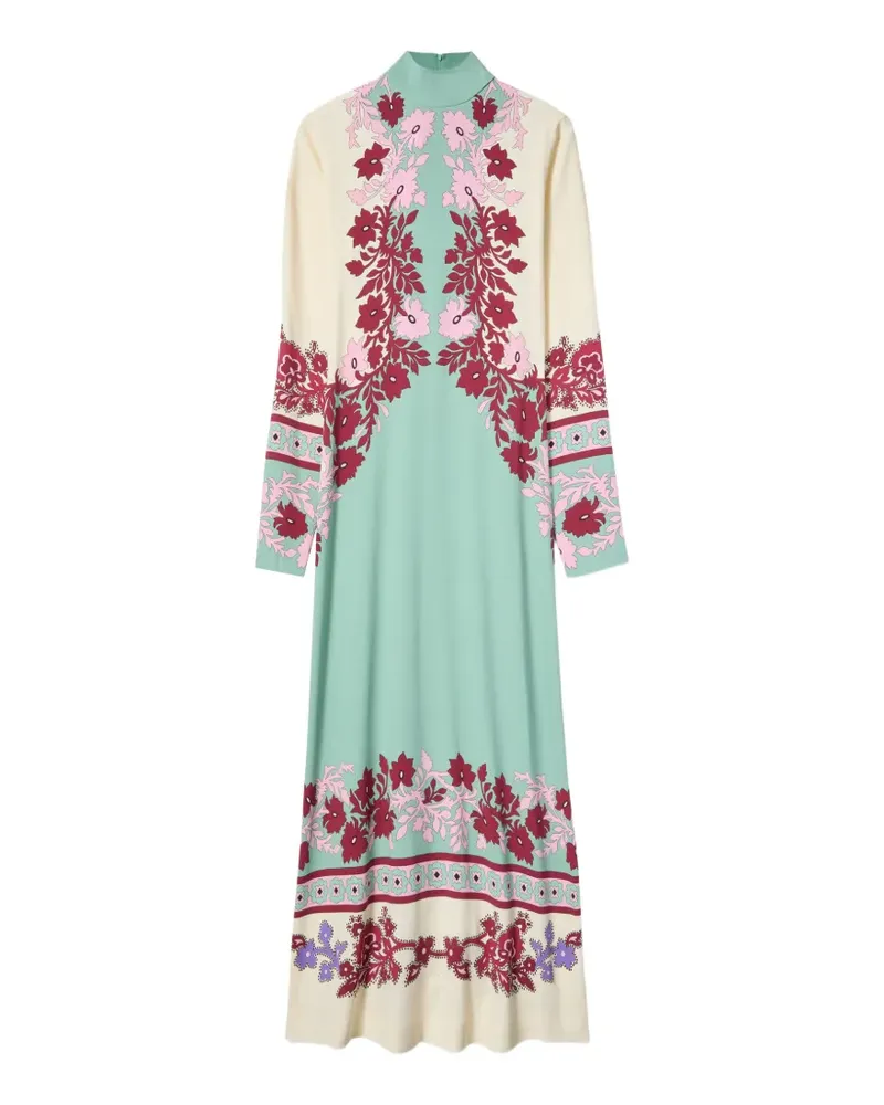 La DoubleJ Halle Maxikleid mit Blumen - Grün Grün