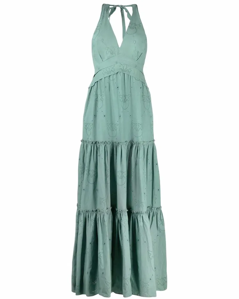 Pinko Maxikleid mit Lochstickerei - Grün Grün