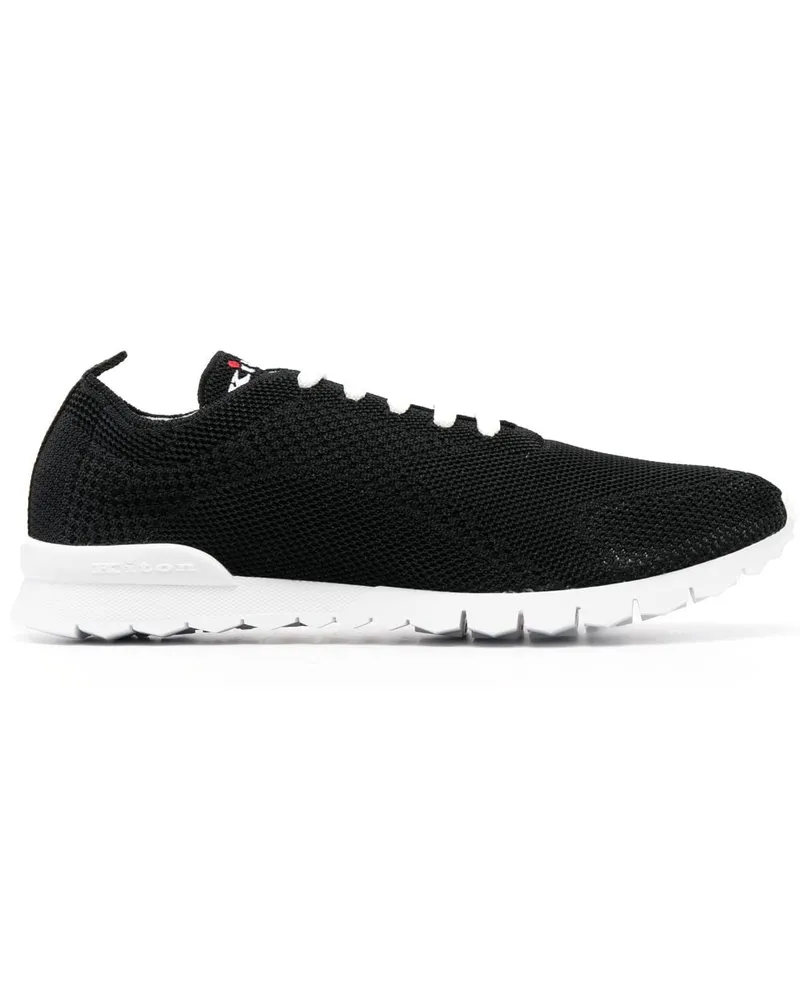 Kiton Sneakers mit Logo-Stickerei - Schwarz Schwarz
