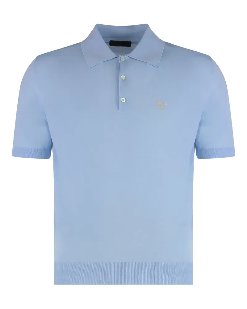 Prada Poloshirt mit Logo-Stickerei - Blau Blau