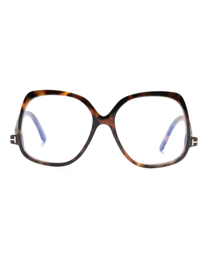 Tom Ford Brille mit Oversized-Gestell - Braun Braun