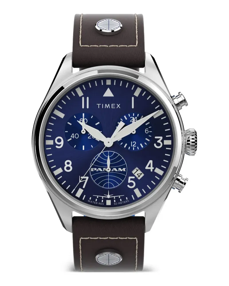 Timex x Pan Am 42mm chronograph watch - Blau Blau