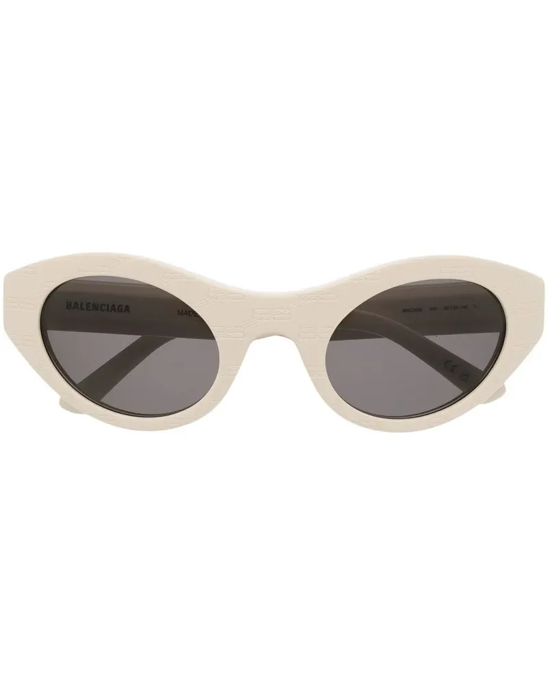Balenciaga Cat-Eye-Sonnenbrille mit Monogramm - Nude Nude