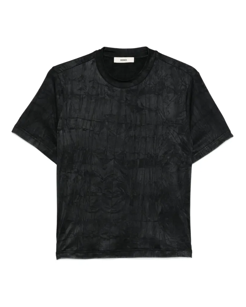 SIEDRES T-Shirt mit Logo-Detail - Schwarz Schwarz